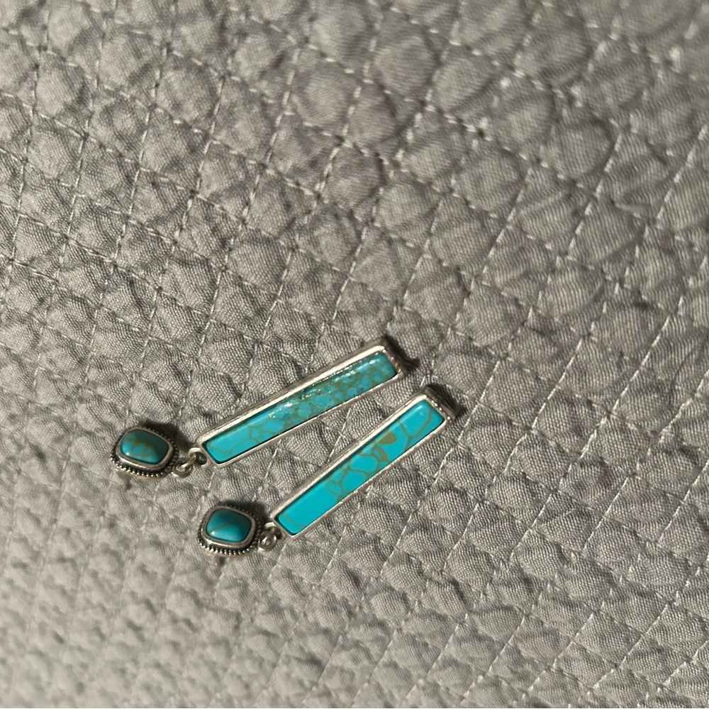Chic Turquoise Bar Earrings